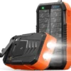 BATERIA CARGA SOLAR NARANJA 70000mAh Power Bank Solar con 30W Carga Inalámbrica: