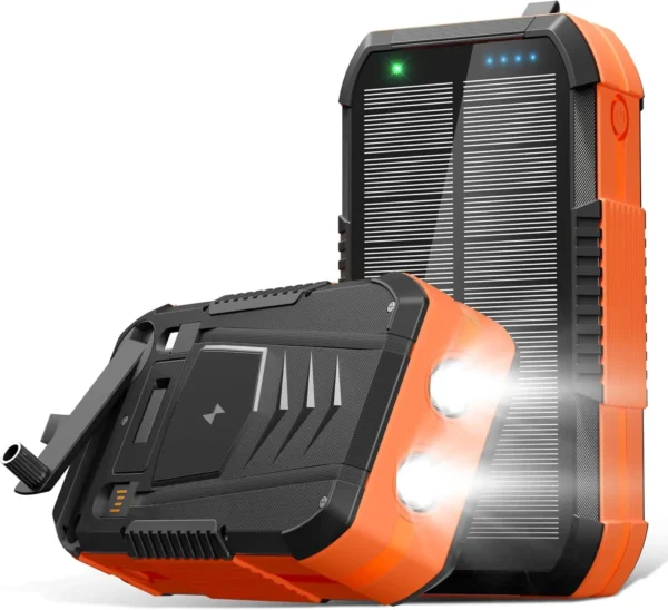 BATERIA CARGA SOLAR NARANJA 70000mAh Power Bank Solar con 30W Carga Inalámbrica: