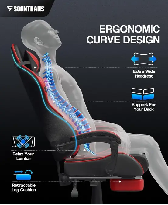 SILLA GAMING2 Soontrans Silla Gaming con Masajeador