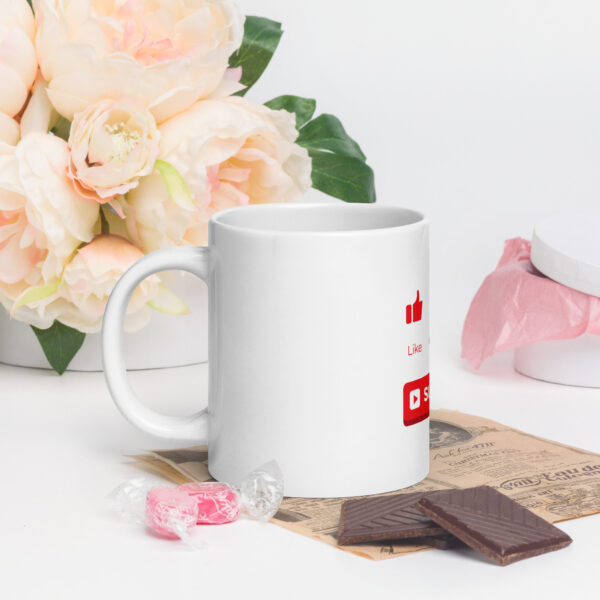 Taza blanca brillante